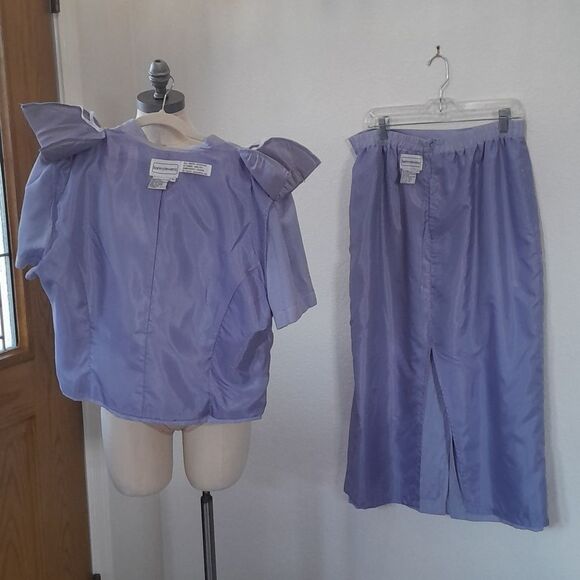 Vtg. Karin Stevens Button up Emboridery with floral print Top Skirtset - Picture 10 of 17